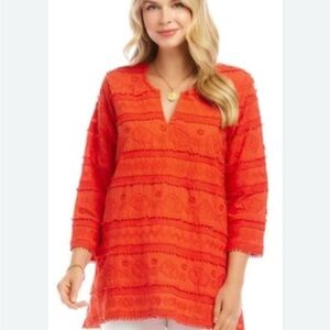 Karen Kane citrus splash Tunic Top NWT M $128